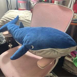 IKEA Blue and White Stuffed Whale